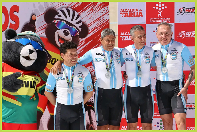 Ciclismo, Edgardo Pretti, Brandsen, Campeonato Panamericano Máster de Ciclismo de Pista y Ruta 2026, Tarija, Bolivia, Fernando Donati, Areco, Pablo Miño