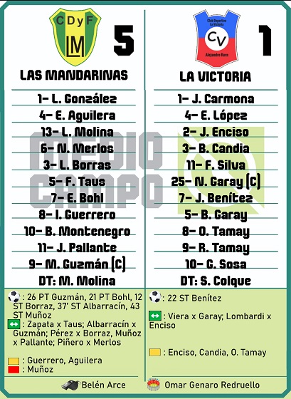 Las Mandarinas, Brandsen, Atlético y Progreso, Estrella de Jeppener, Defensores de Domselaar, Liga Metropolitana San Vicente