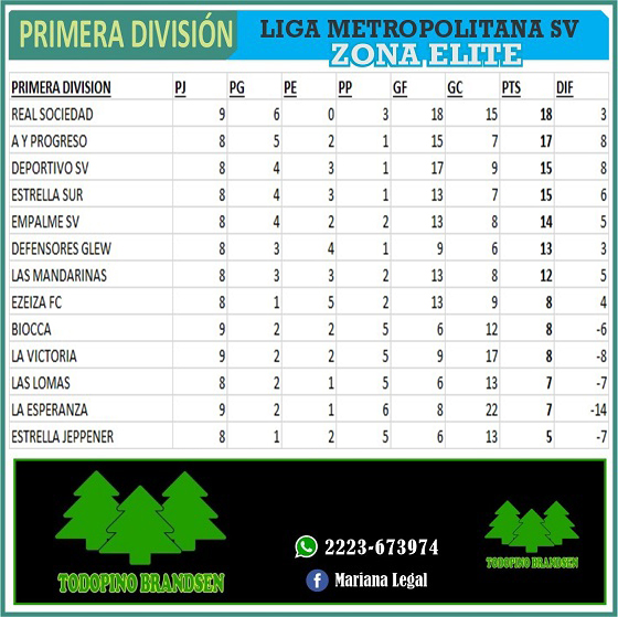 Las Mandarinas, Brandsen, Atlético y Progreso, Estrella de Jeppener, Defensores de Domselaar, Liga Metropolitana San Vicente