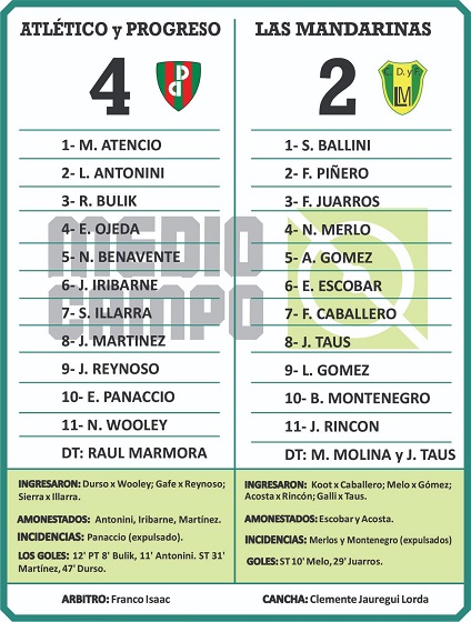 Las Mandarinas, Brandsen, Atlético y Progreso, Estrella de Jeppener, Defensores de Domselaar, Liga Metropolitana San Vicente