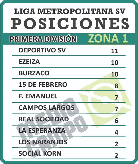 Las Mandarinas, Brandsen, Atlético y Progreso, Estrella de Jeppener, Defensores de Domselaar, Liga Metropolitana San Vicente
